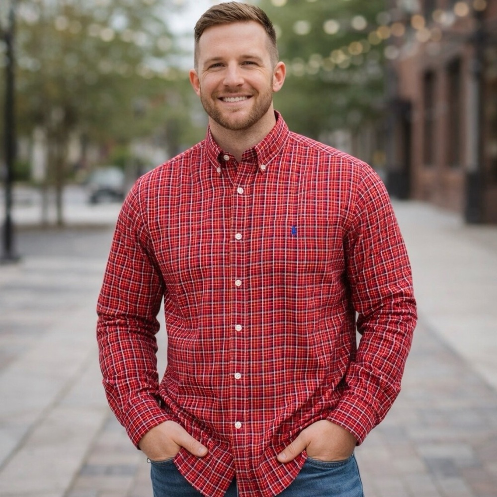 Ralph Lauren Blake Shirt Plaid Longsleeve Button Down 100% Cotton Size Large